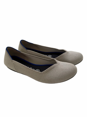Rothys Light Taupe Gray Round Toe Flats Size 7 Ballet Flats Washable Blue Edge